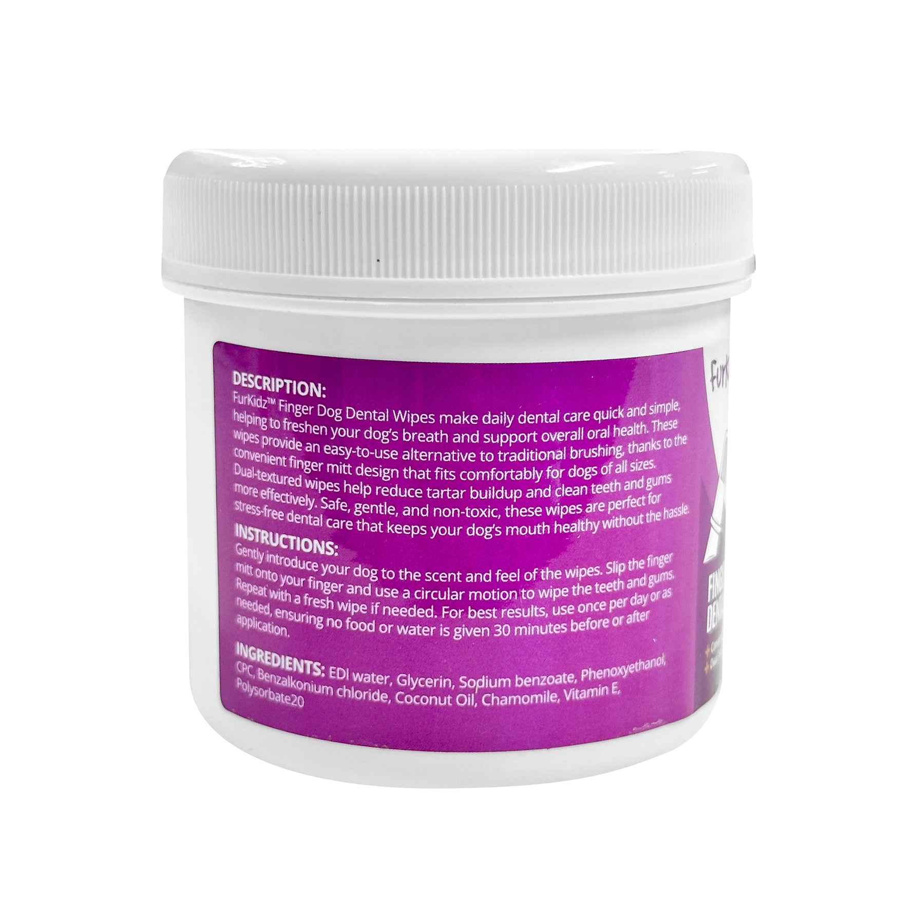 FurKidz Finger Dental Wipes for Dogs - 50 Jar