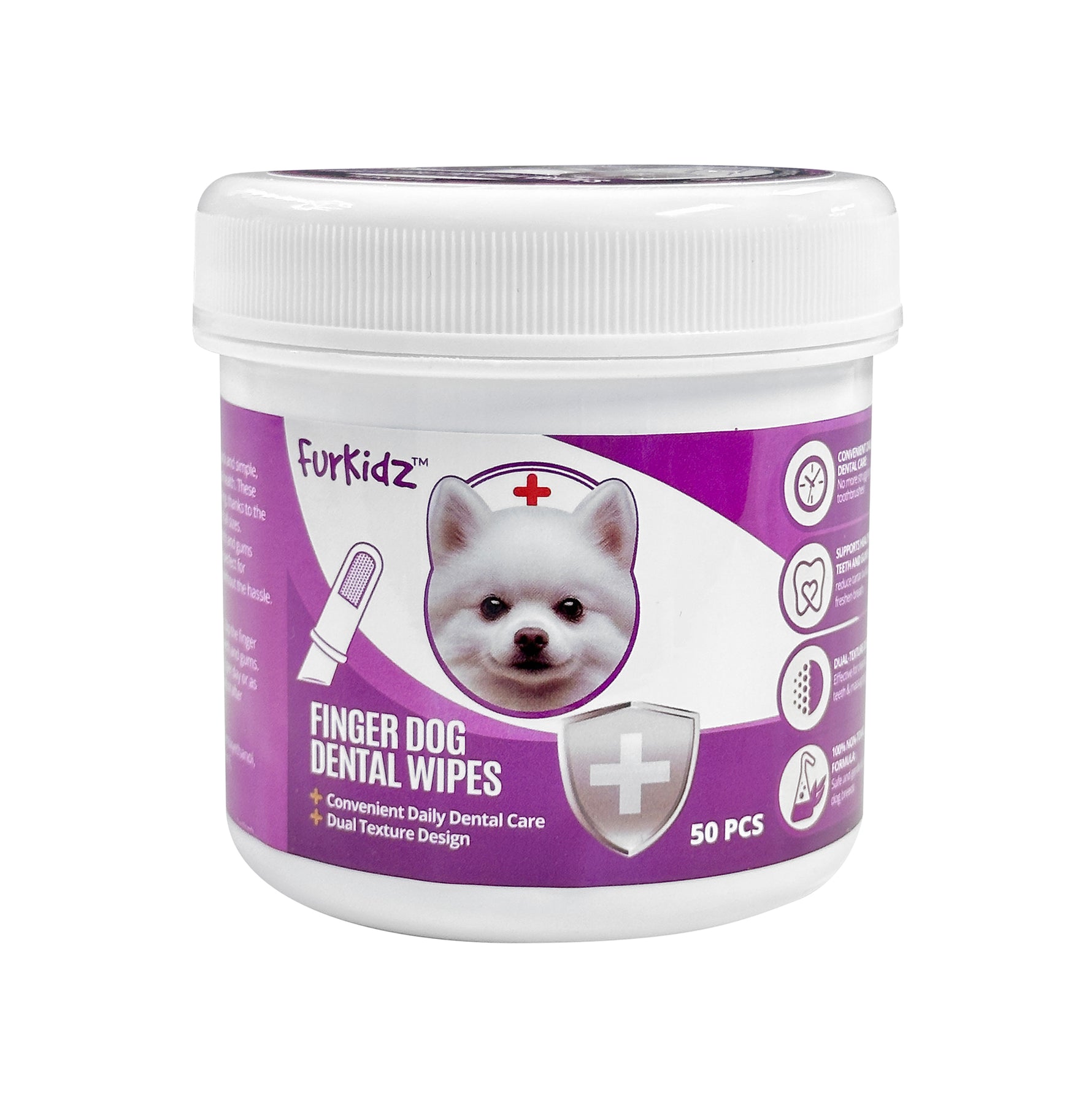 FurKidz Finger Dental Wipes for Dogs - 50 Jar