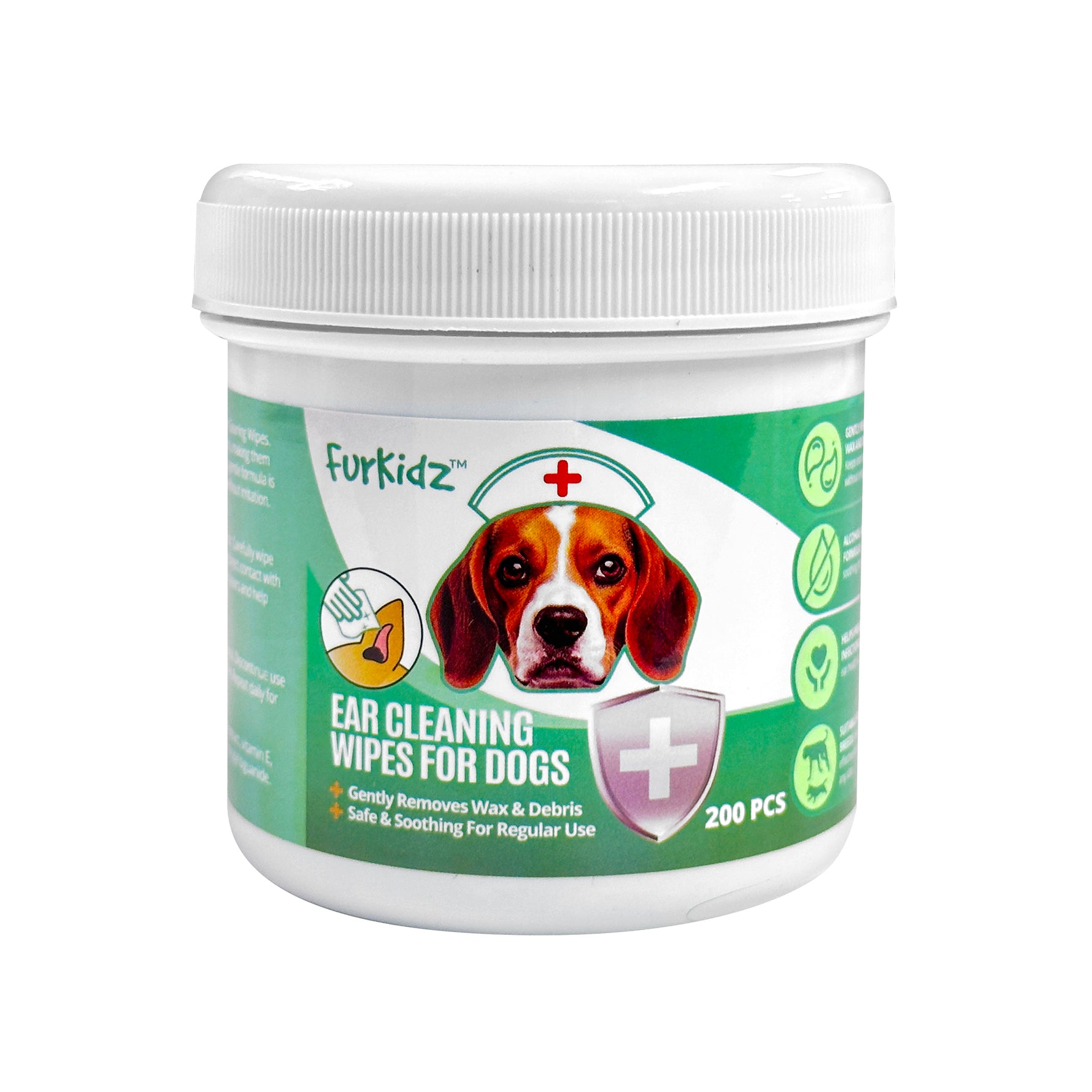 FurKidz Ear Cleaning Wipes for Dogs - 200 Jar
