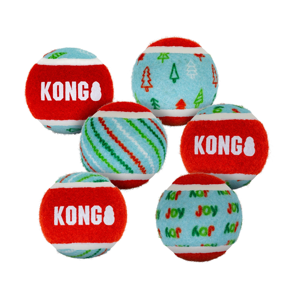 KONG Holiday SqueakAir Tennis Balls - 6 Pack