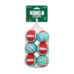 KONG Holiday SqueakAir Tennis Balls - 6 Pack
