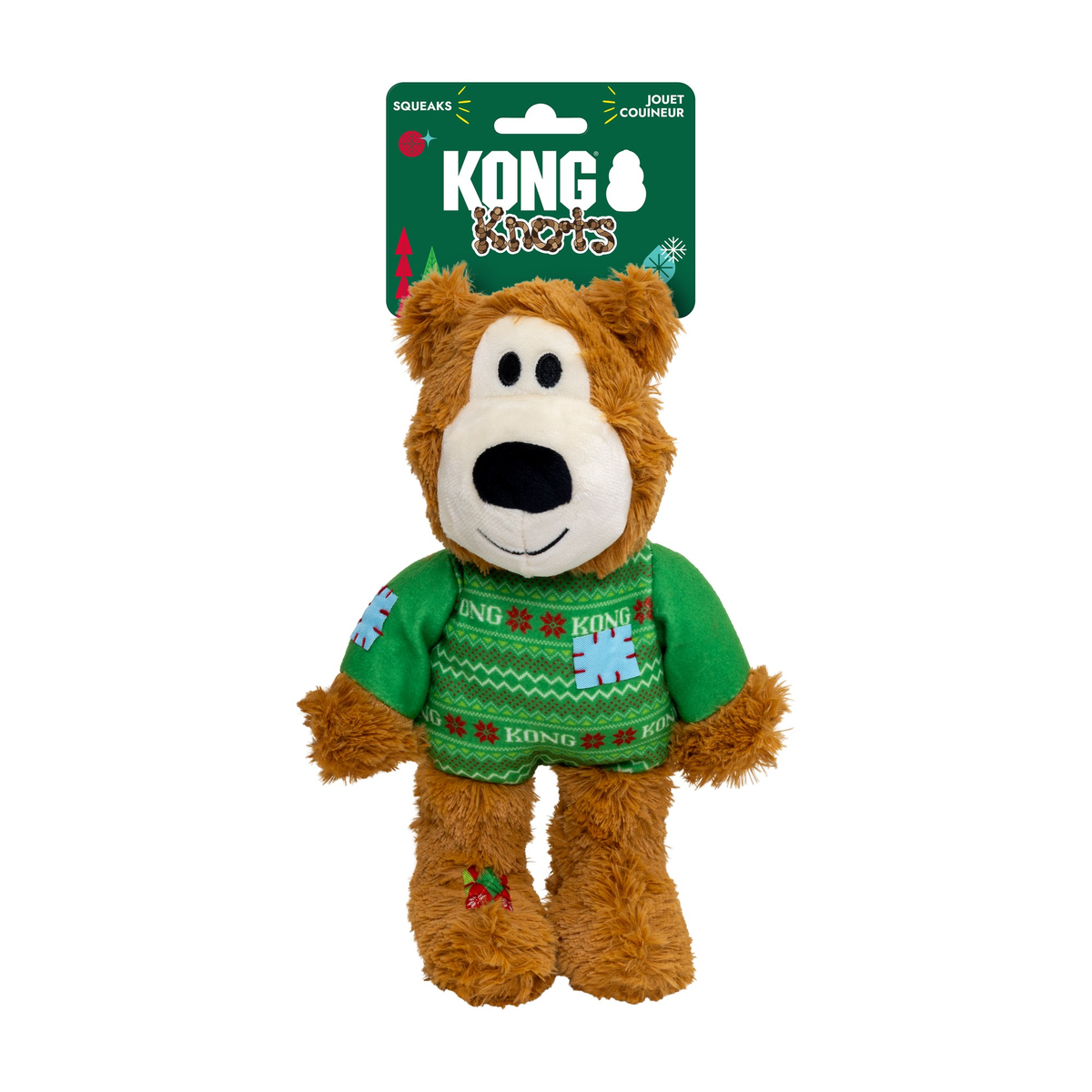 KONG Holiday Wild Knots Sweater Bear - Medium/Large (Green)