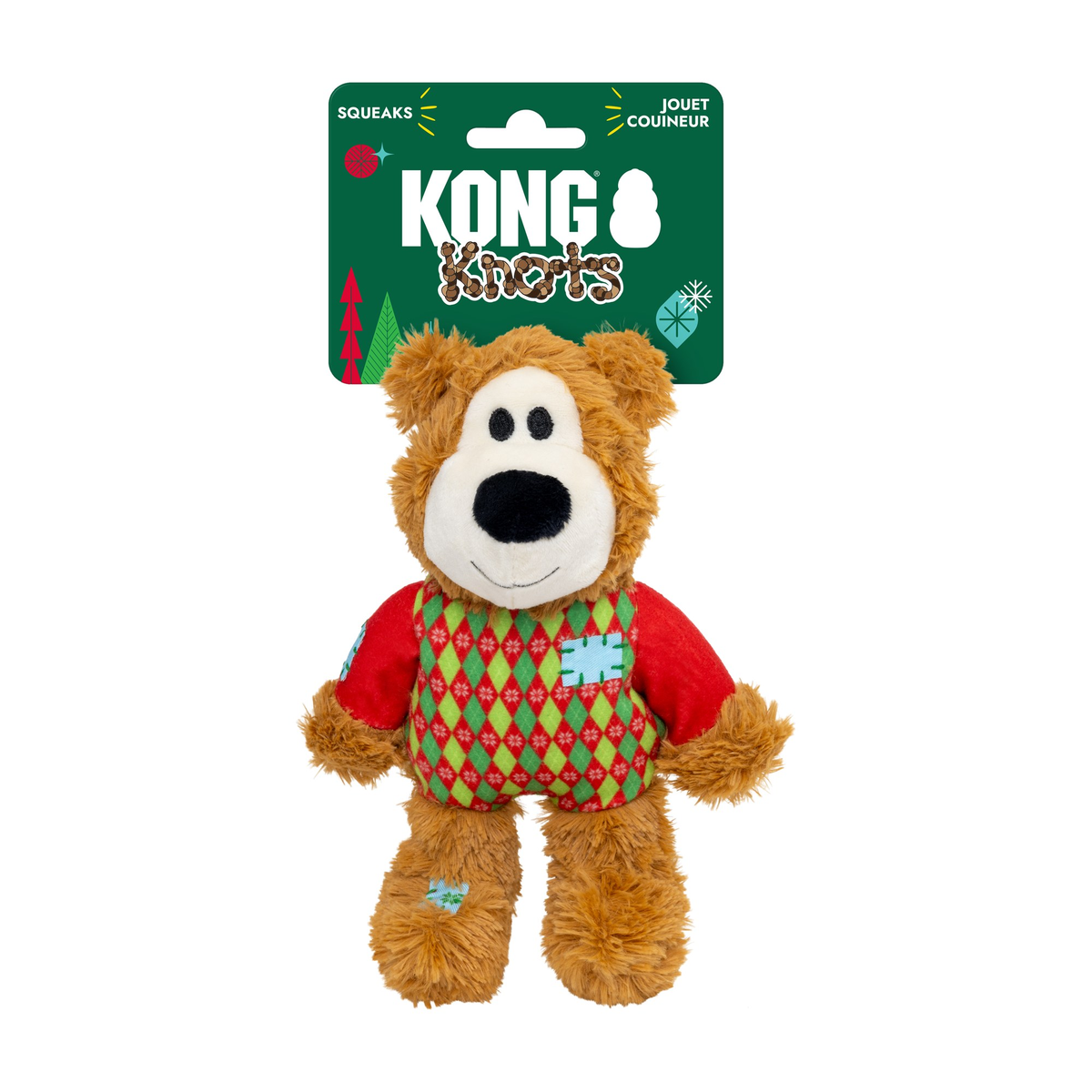 KONG Holiday Wild Knots Sweater Bear - Small/Medium (Red)