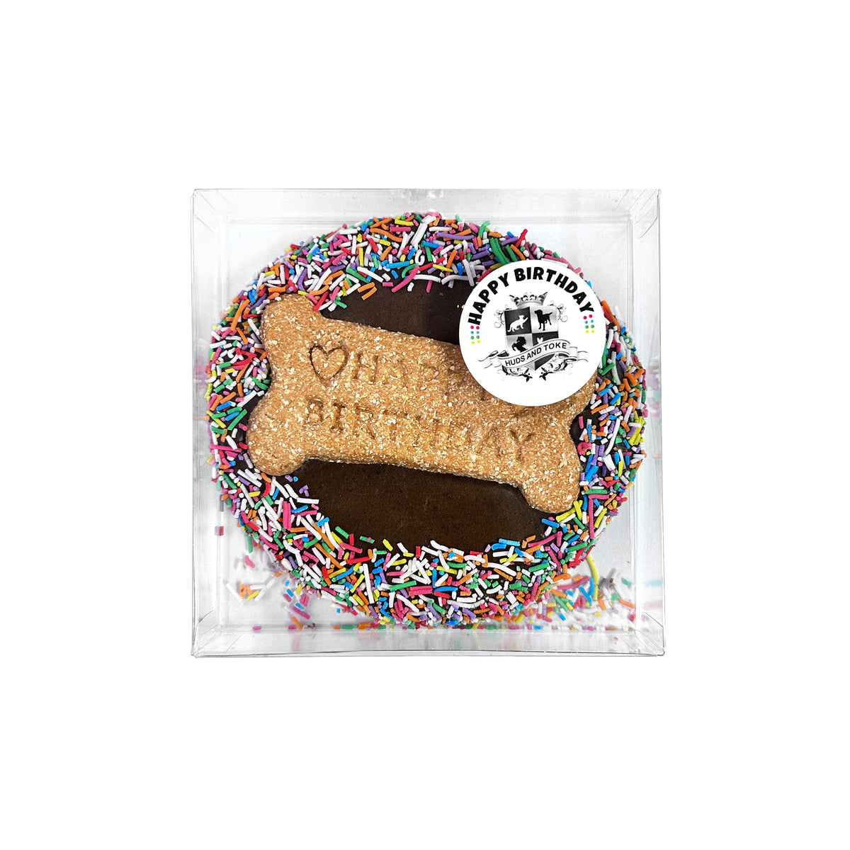 Huds & Toke Carob Frosted Doggy Birthday Cake Biscuit - 12cm