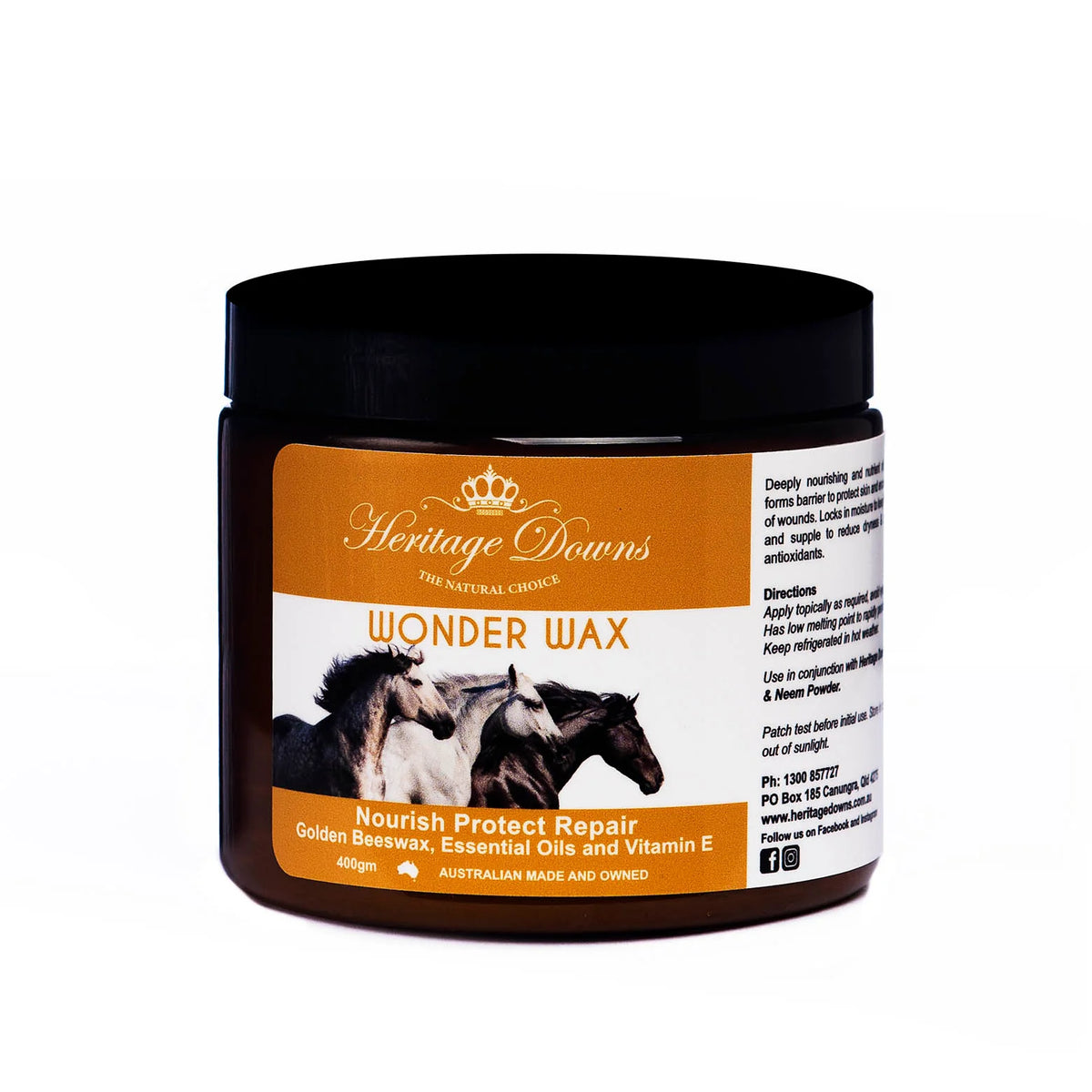 Heritage Downs Wonder Wax with Essential Oils and Vitamin E