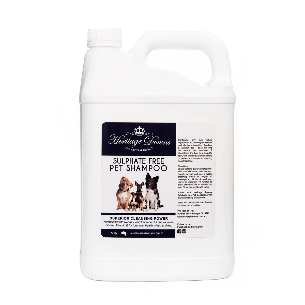 Heritage Downs Neem, Basil & Lavender Pet Shampoo