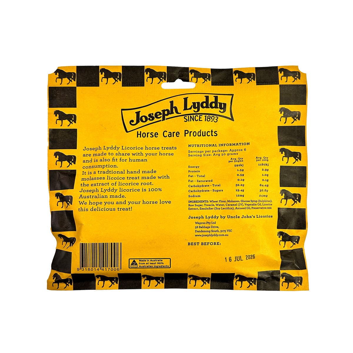 Joseph Lyddy Licorice Horse Treats 250g