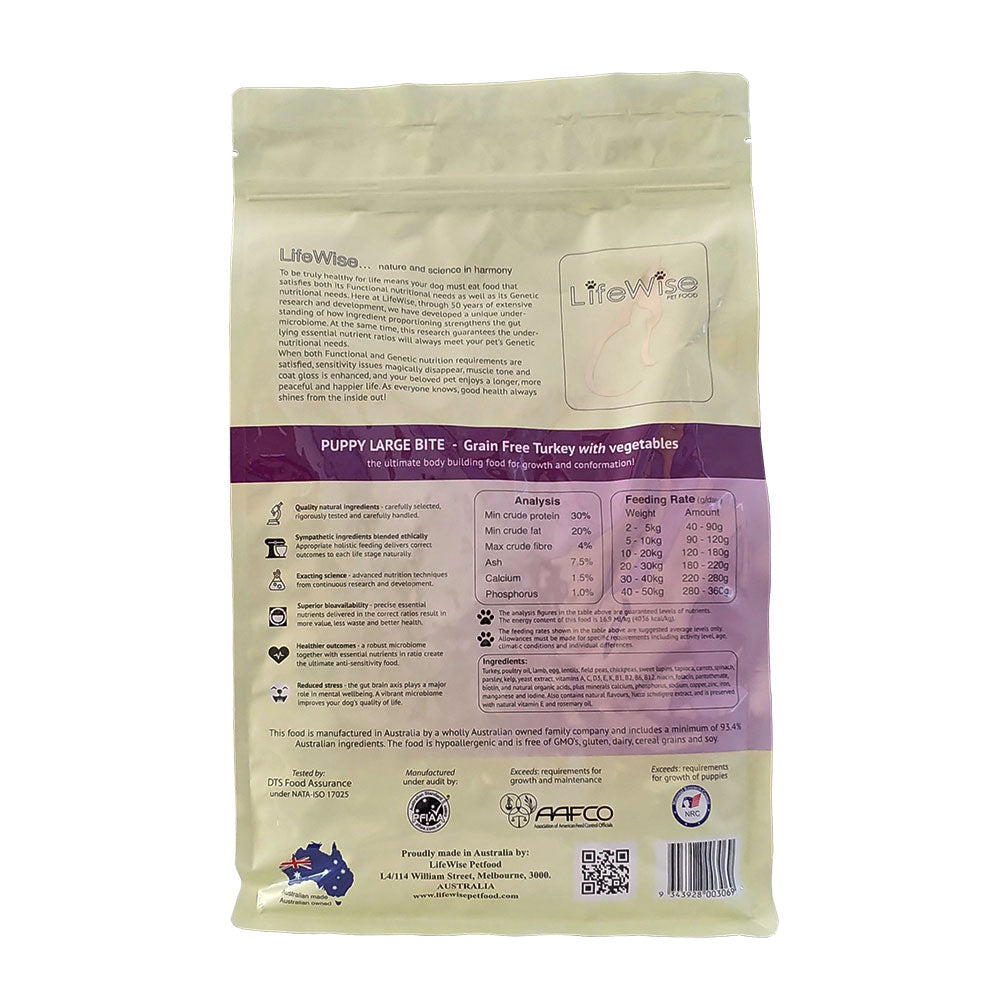 LifeWise Holistic Puppy (Stage 3) Grain Free Turkey Large Bites