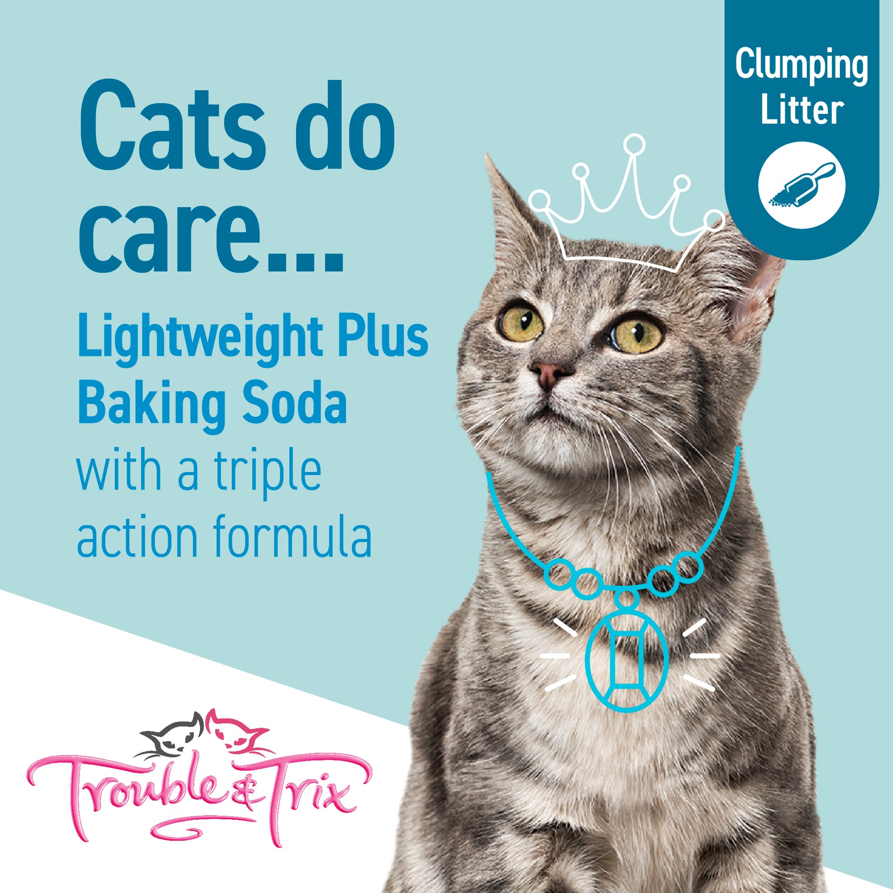 Trouble & Trix Lightweight Plus Baking Soda Clumping Clay Cat Litter