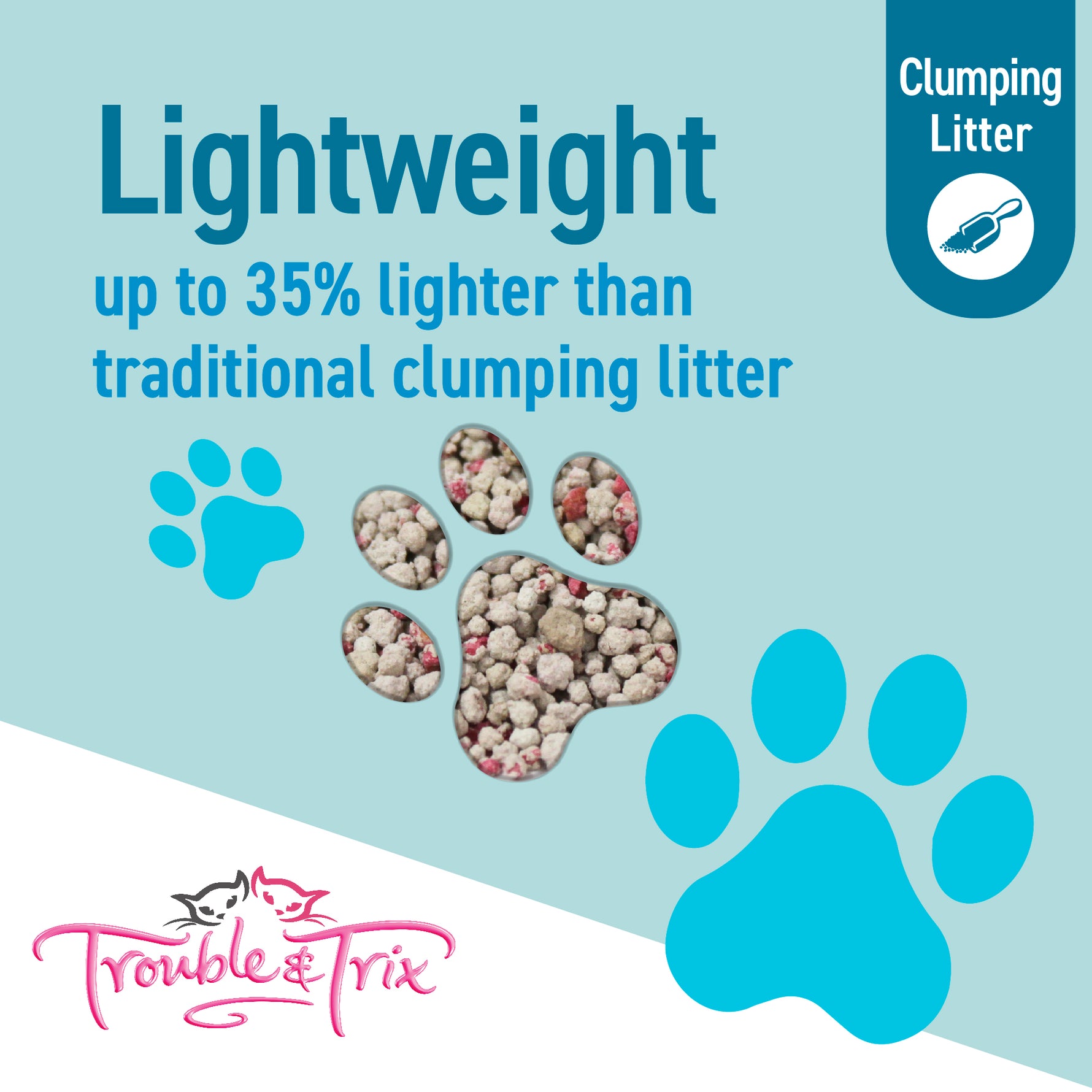 Trouble & Trix Lightweight Plus Baking Soda Clumping Clay Cat Litter
