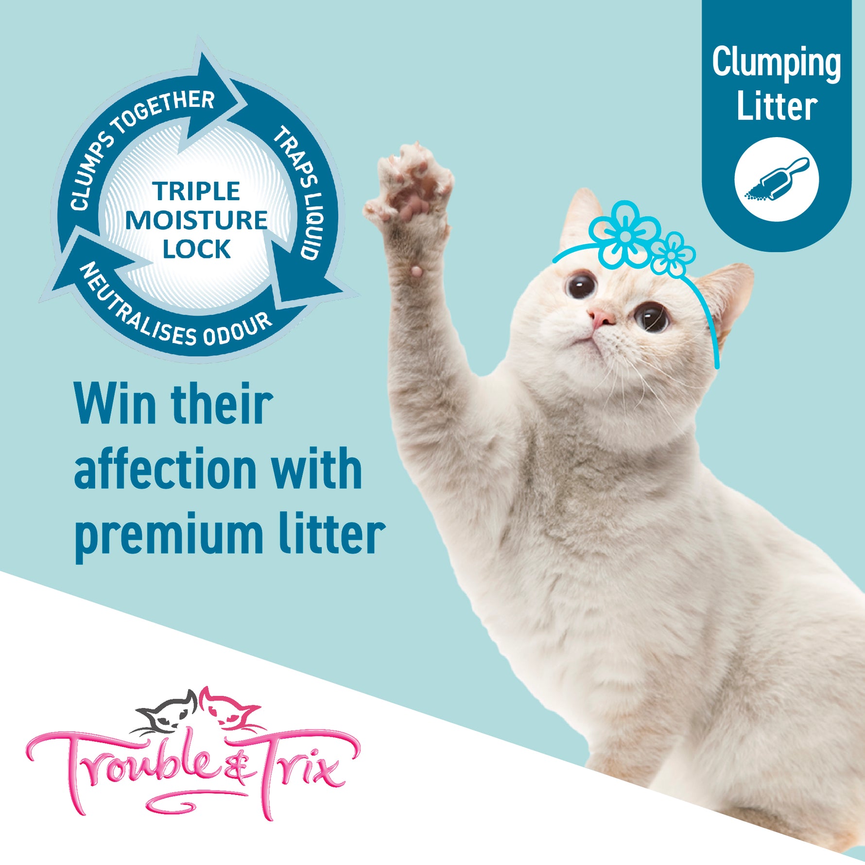 Trouble & Trix Lightweight Plus Baking Soda Clumping Clay Cat Litter