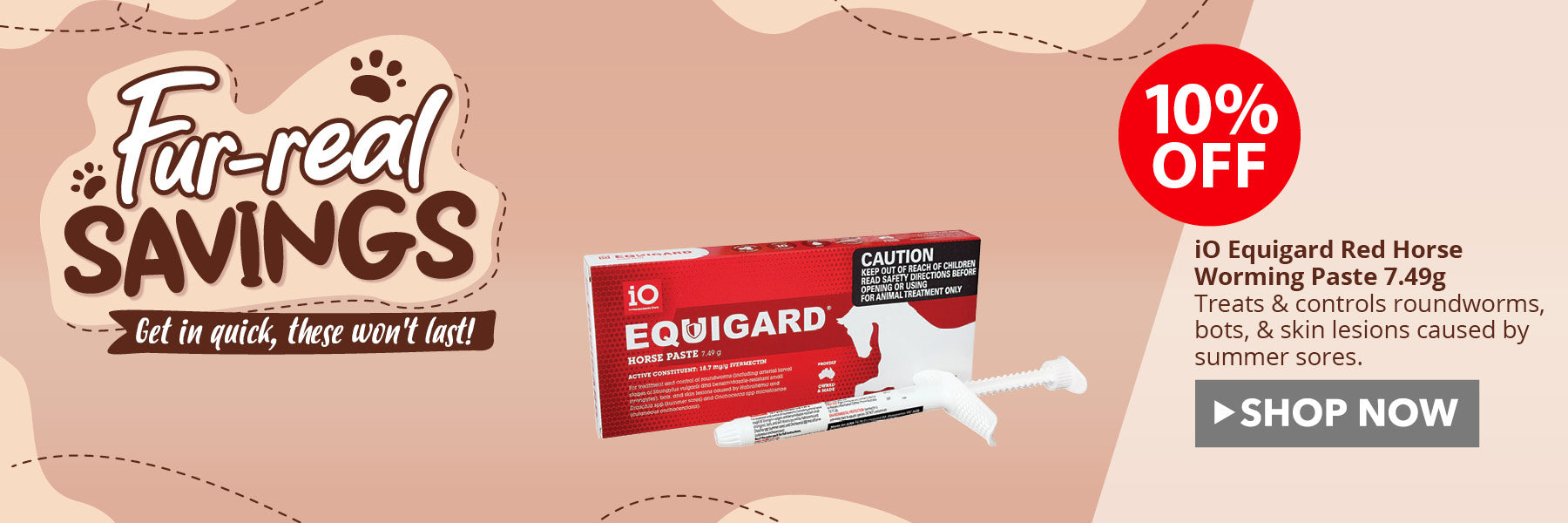 iO Equigard Red Horse Worming Paste 7.49g ON SALE NOW