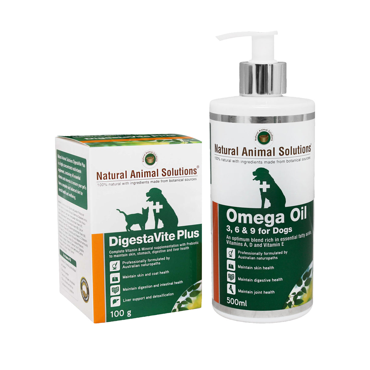 Natural Animal Solutions DigestaVite Plus &amp; Omega Oil Value Bundle