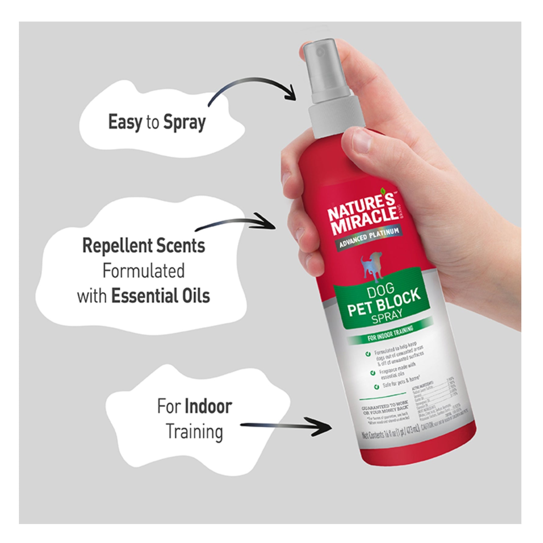 Nature's Miracle Advanced Platinum Dog Pet Block Repellent Spray 473mL
