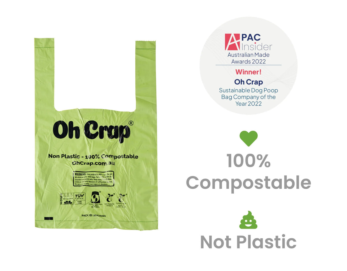 Oh Crap Compostable Dog Poop Bags with Handles