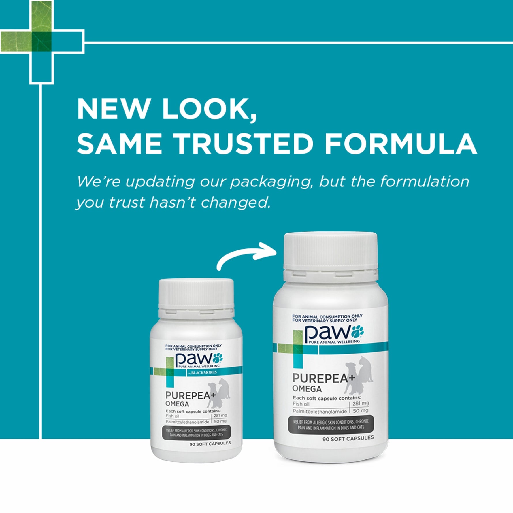 PAW PurePEA + Omega for Dogs & Cats - 90 Capsules