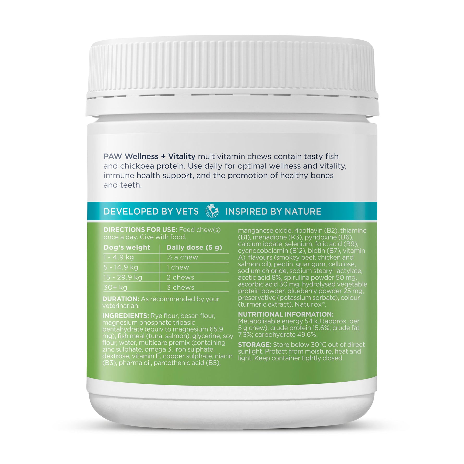 PAW Wellness + Vitality Multivitamin & Wholefood Chews 300g