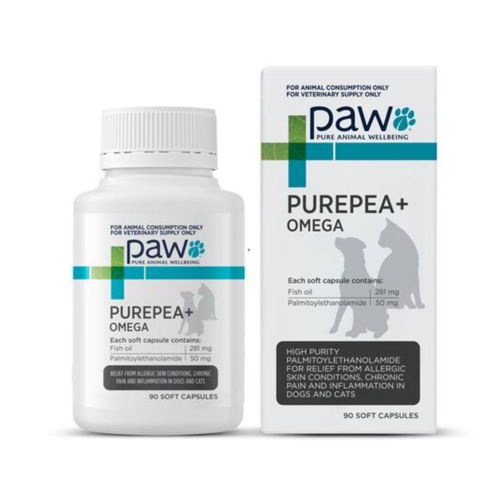 PAW PurePEA + Omega for Dogs & Cats - 90 Capsules