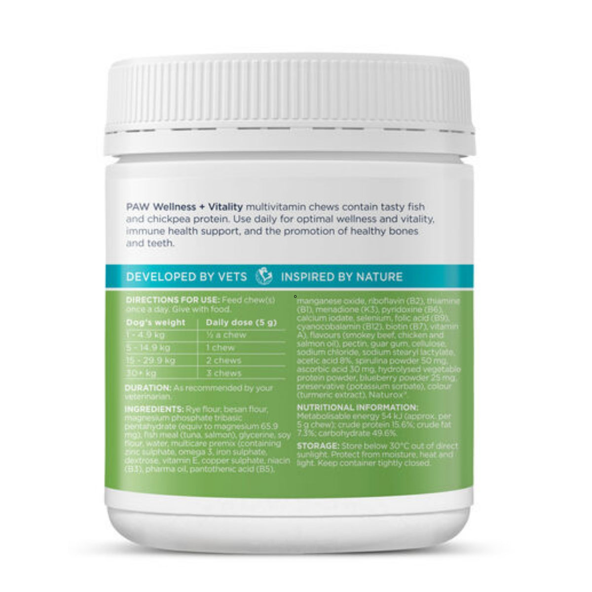PAW Wellness + Vitality Multivitamin & Wholefood Chews 300g