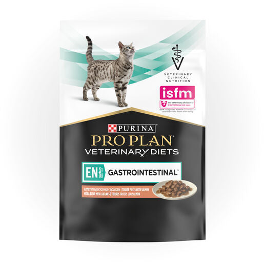 PRO PLAN Veterinary Diet Feline EN Gastrointestinal Salmon Pouches Wet Cat Food 85g x 10