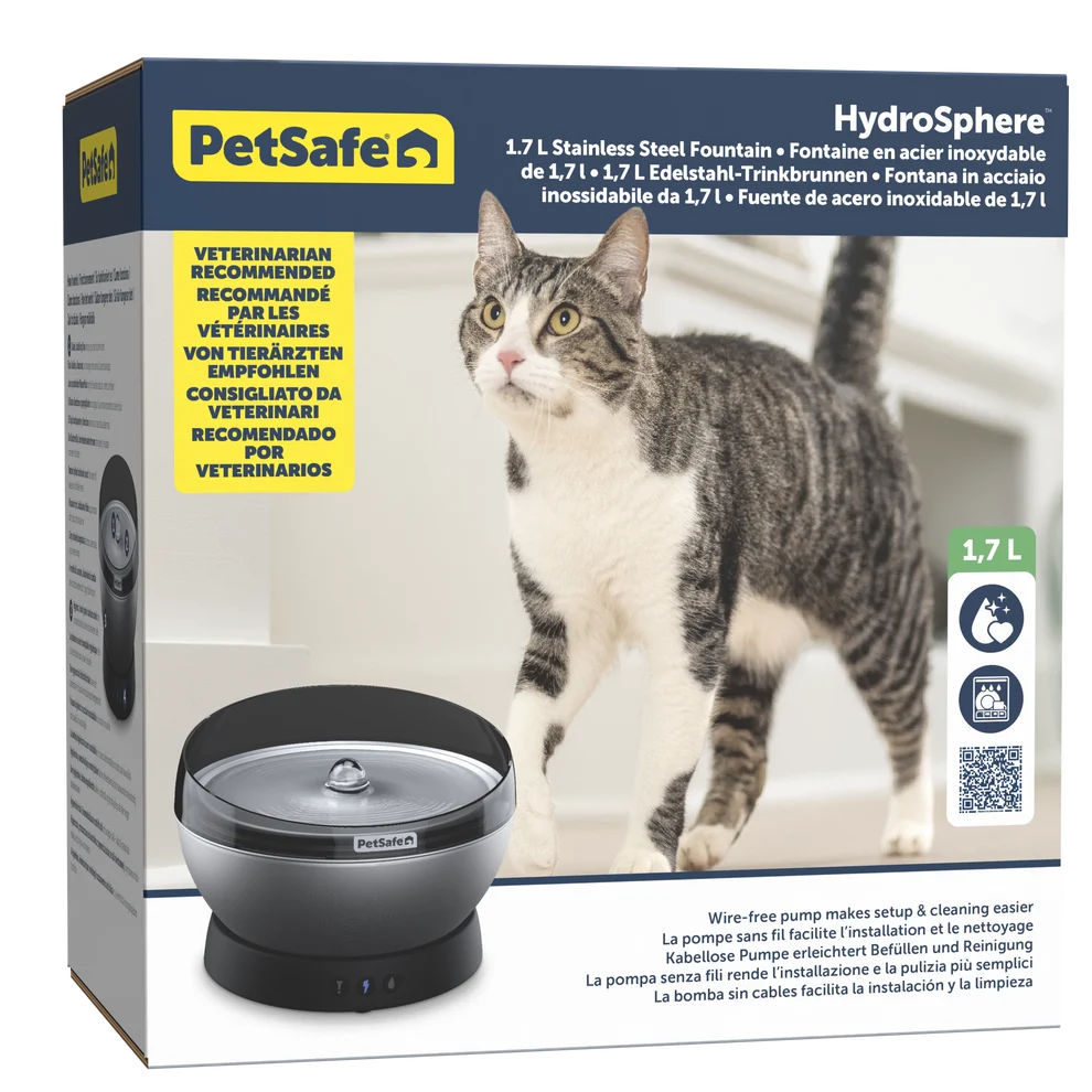 PetSafe HydroSphere 1.7L Stainless Steel Fountain