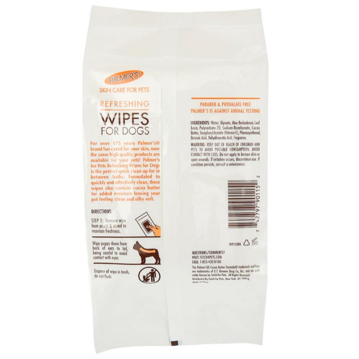 Palmer's for Pets Dog Wipes with Cocoa Butter 100pk - Coconut Scented