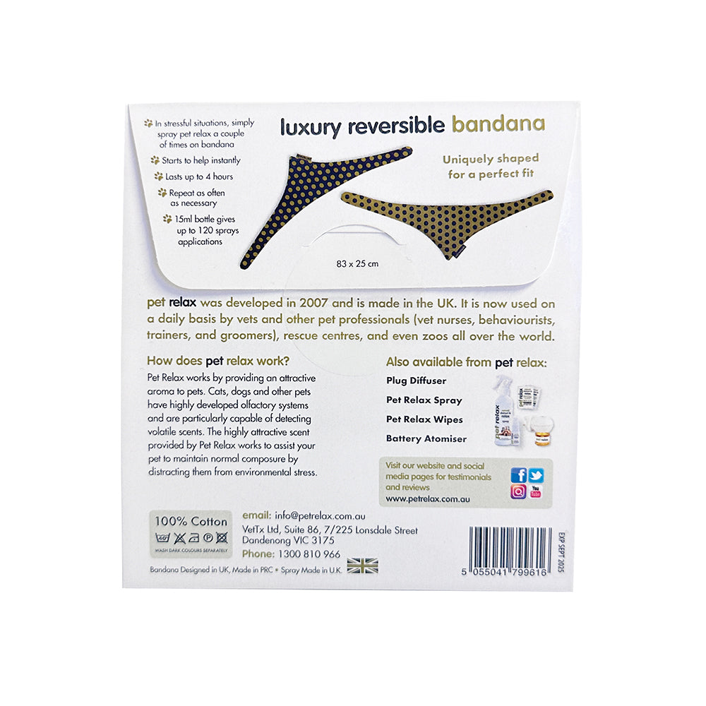 Pet Relax Luxury Reversible Bandana Kit