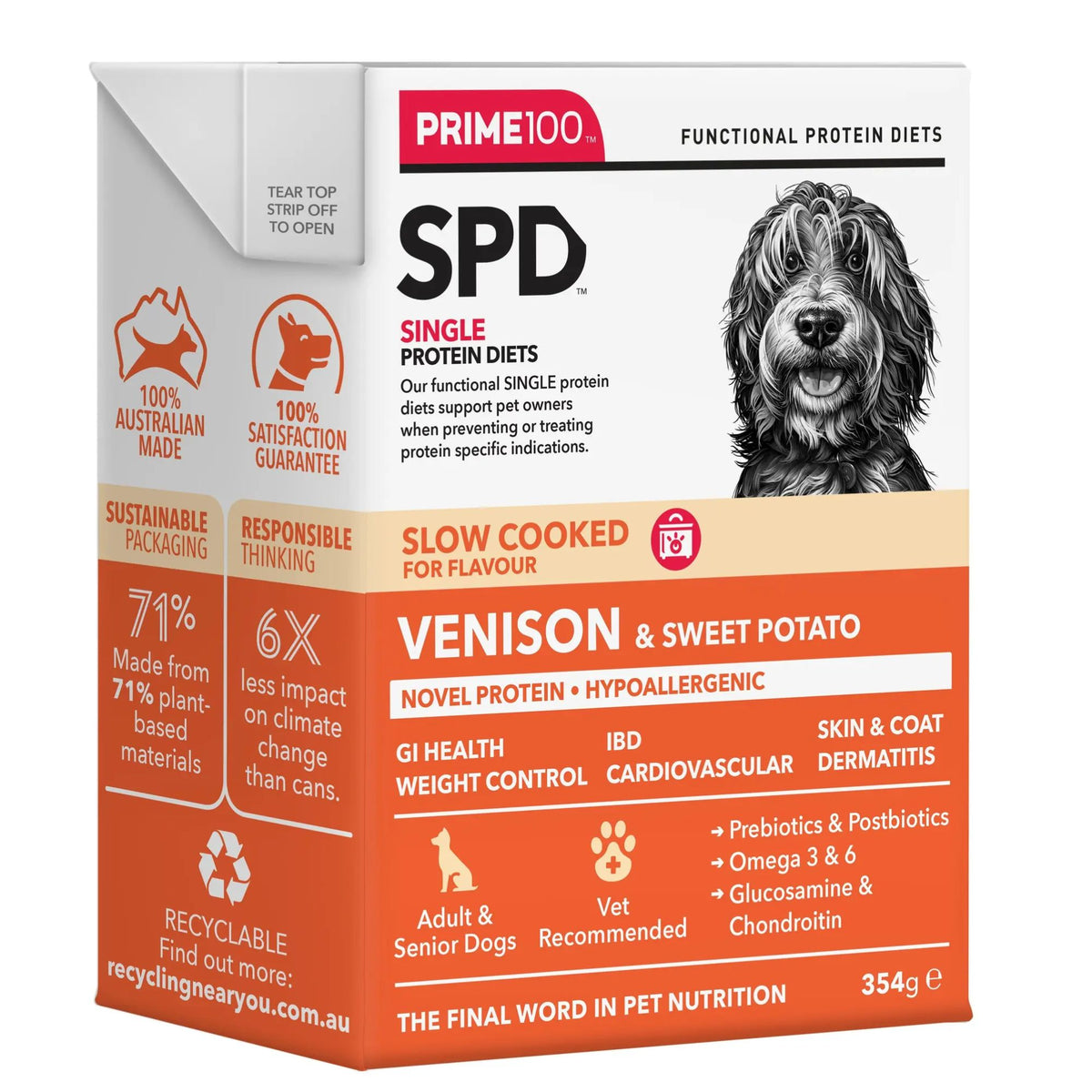 Prime100 SPD Slow Cooked Venison & Sweet Potato 354g