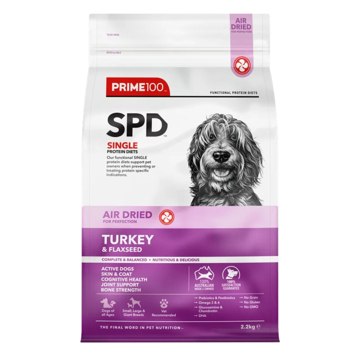 Prime100 SPD Air Dried Turkey & Flaxseed