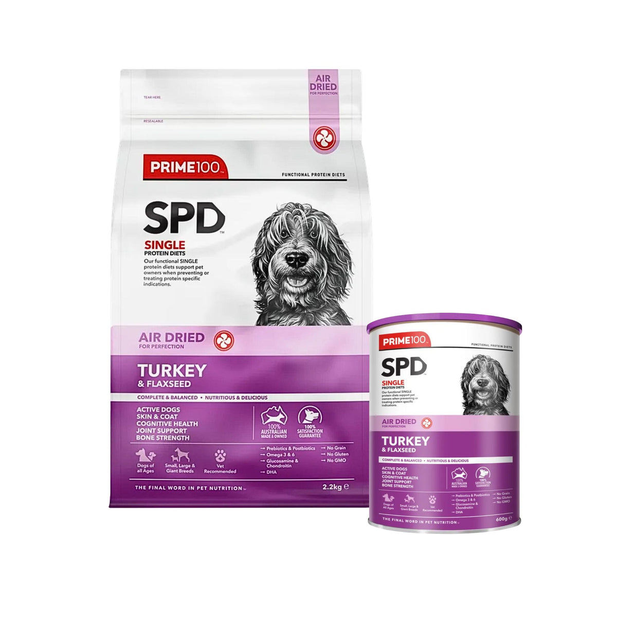 Prime100 SPD Air Dried Turkey & Flaxseed