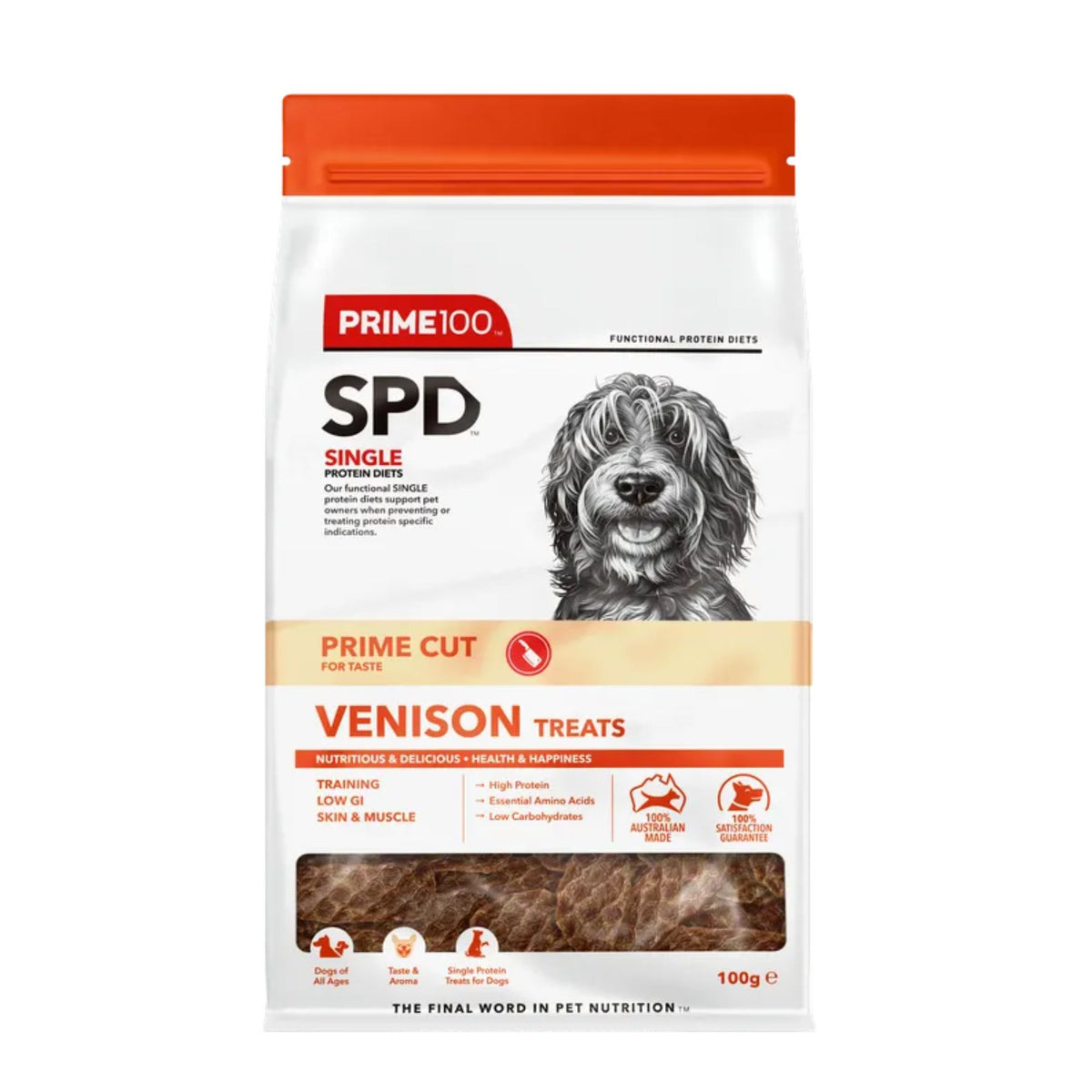 Prime100 SPD Prime Cut Venison Treats 100g