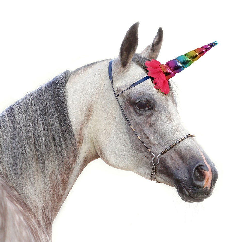 Clip-On Unicorn Horn - Clips to Browband