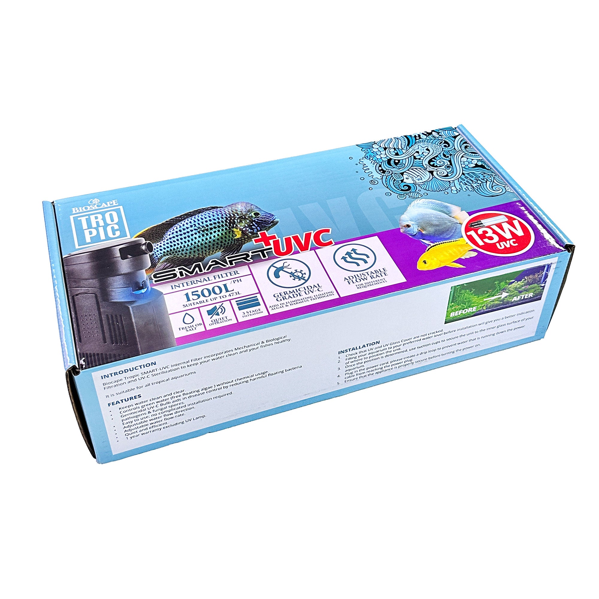 Uvc Filter Bioscape Smart UVC Internal Filter 13W 1500L/H - vet-n-pet DIRECT