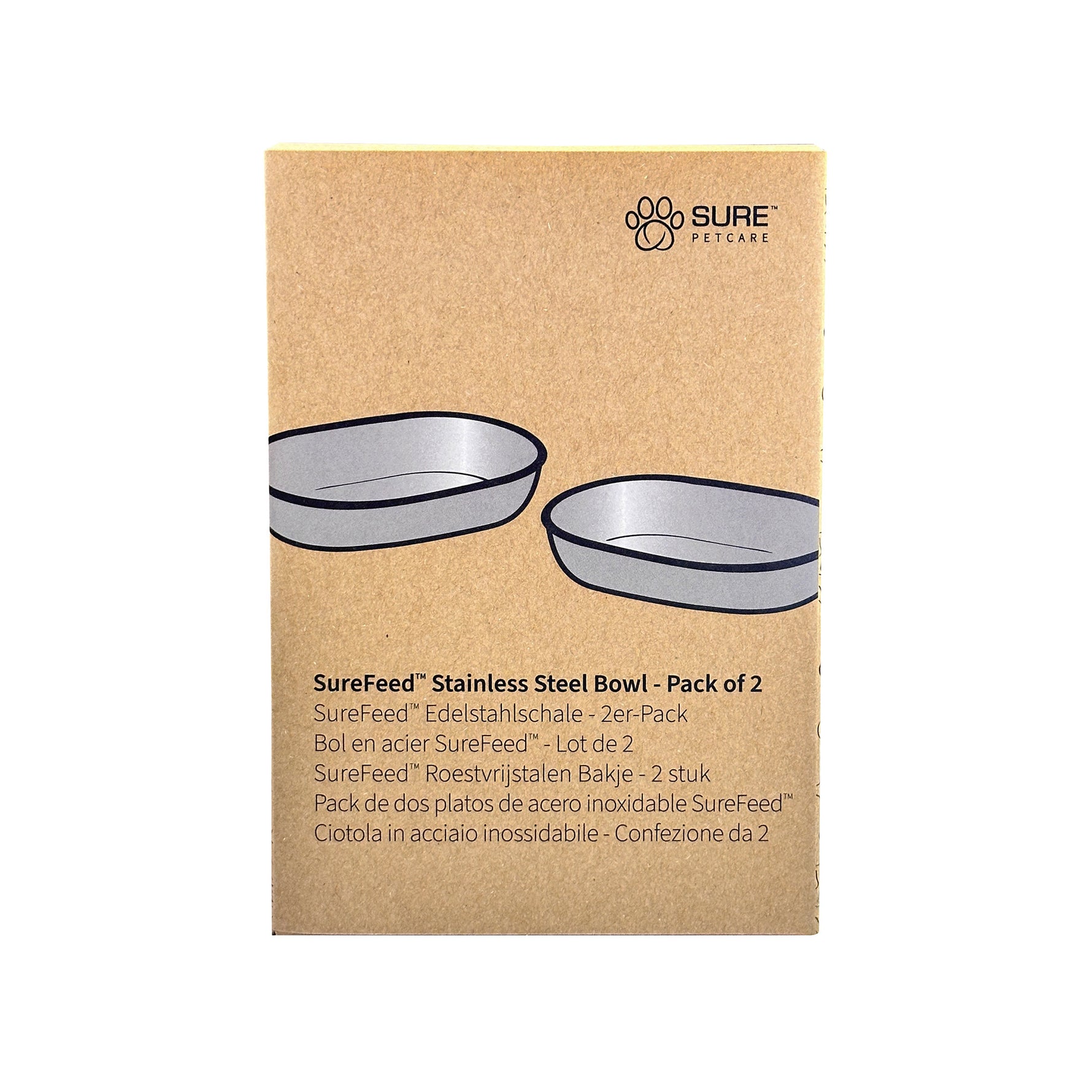 SureFeed Stainless Steel Bowl Set  - 2 pack