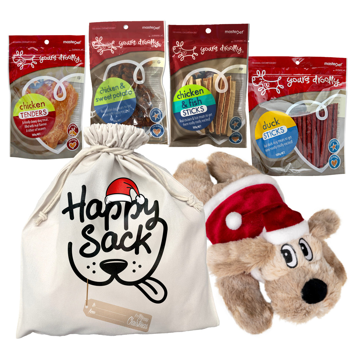 Yours Droolly Sleigh Snack Christmas Happy Sack for Dogs