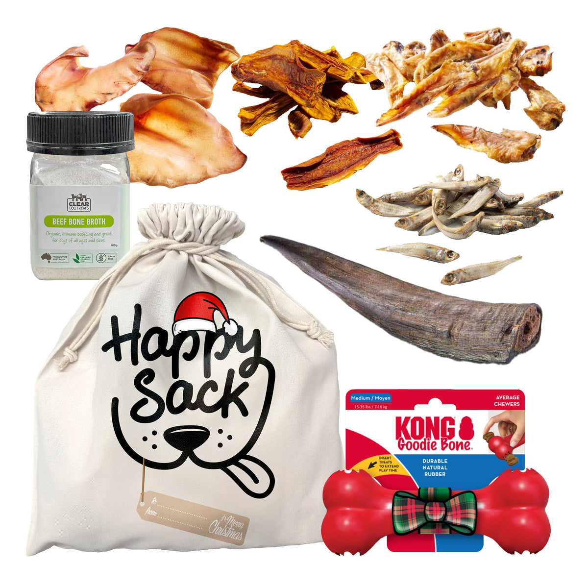 Clear Dog Festive Feast Christmas Happy Sack for Dogs
