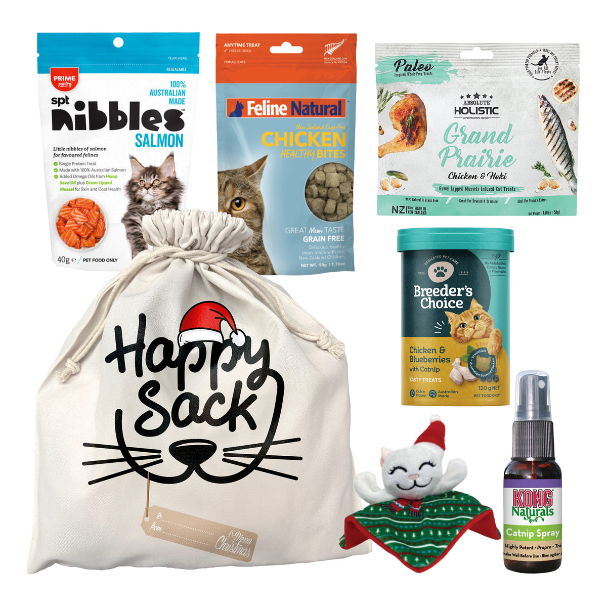 Mistletoe & Meows Christmas Happy Sack for Cats