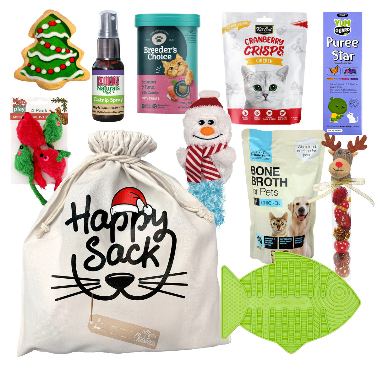 Feline Merry Christmas Happy Sack