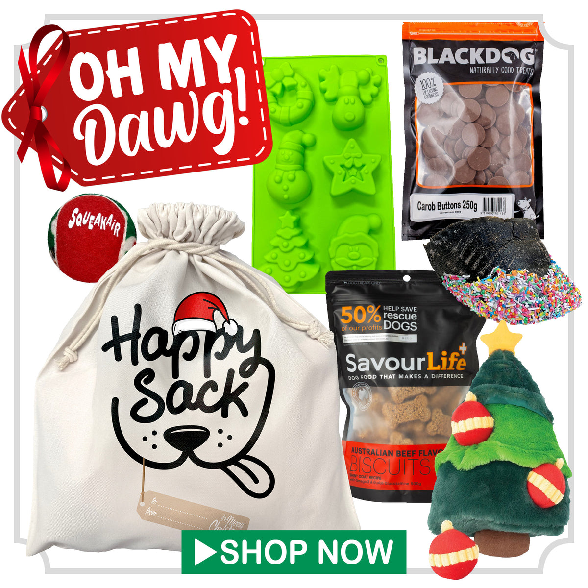 Oh My Dawg Christmas Happy Sack for Dogs