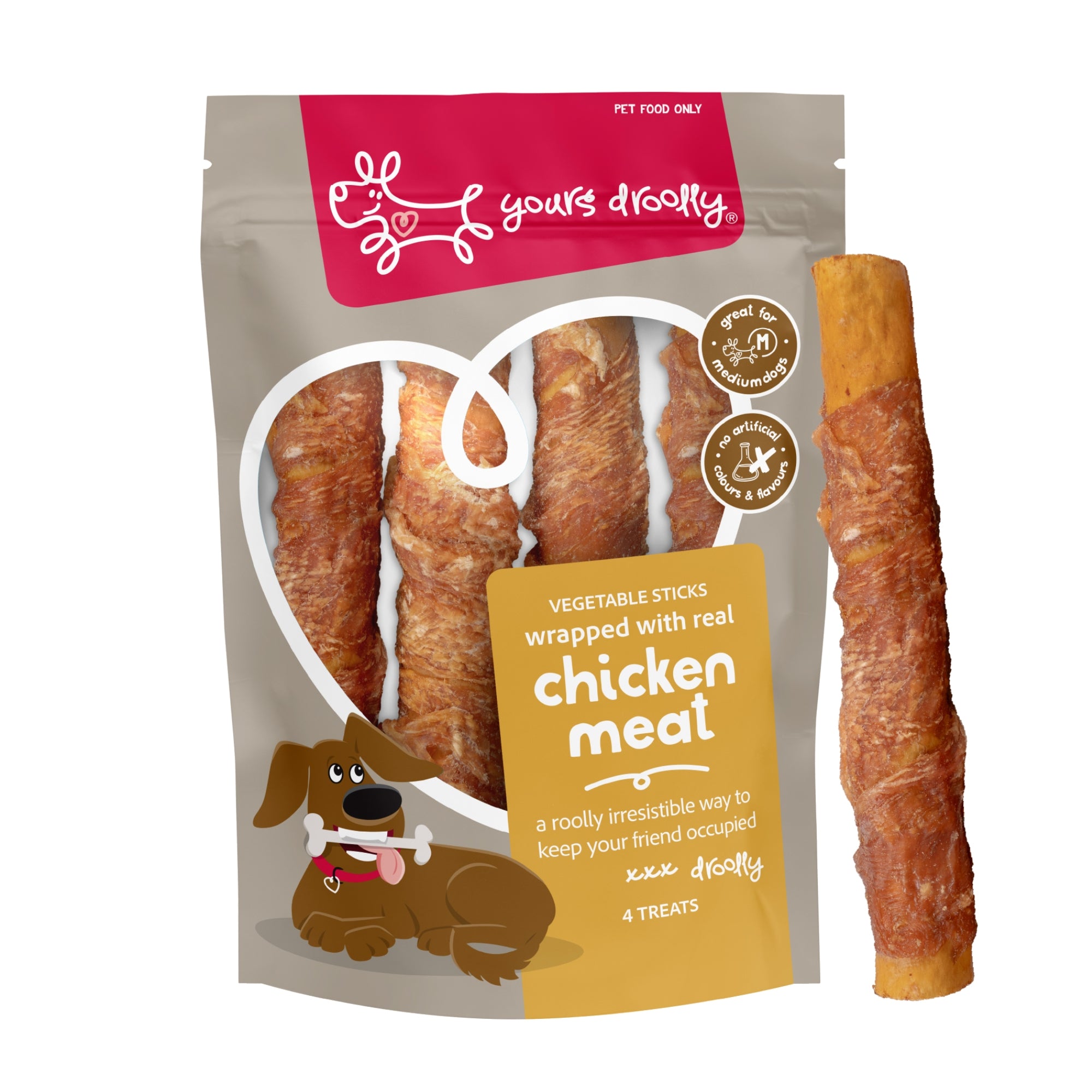 Yours Droolly Chicken Wrapped Sticks Dog Treats