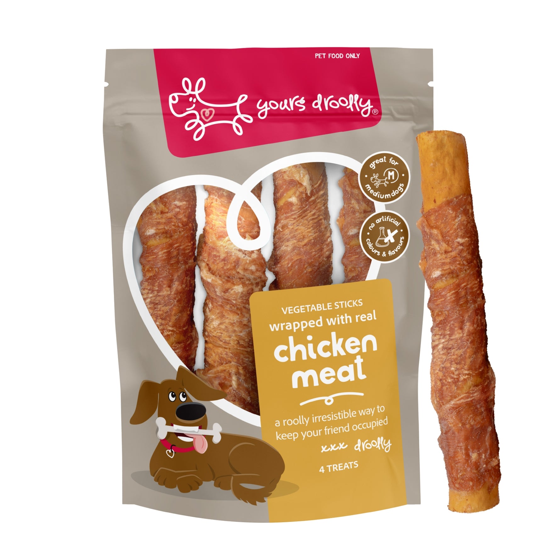 Yours Droolly Chicken Wrapped Sticks Dog Treats