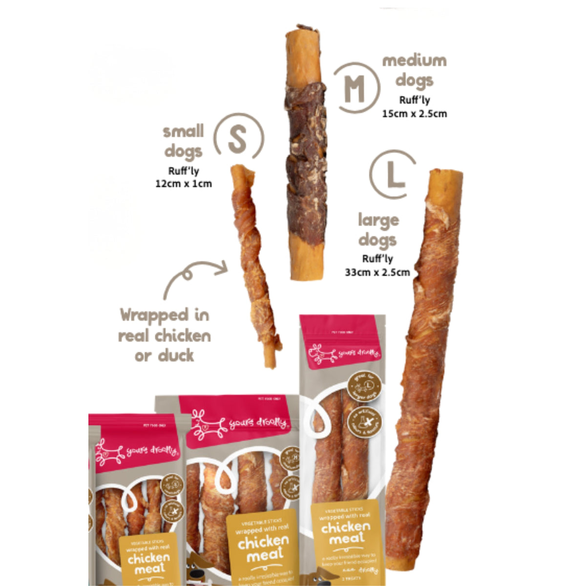 Yours Droolly Chicken Wrapped Sticks Dog Treats