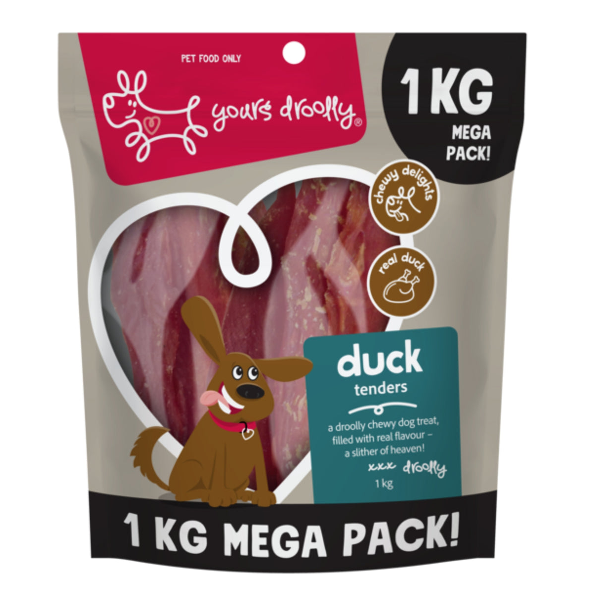 Yours Droolly Duck Tenders Dog Treats 1kg