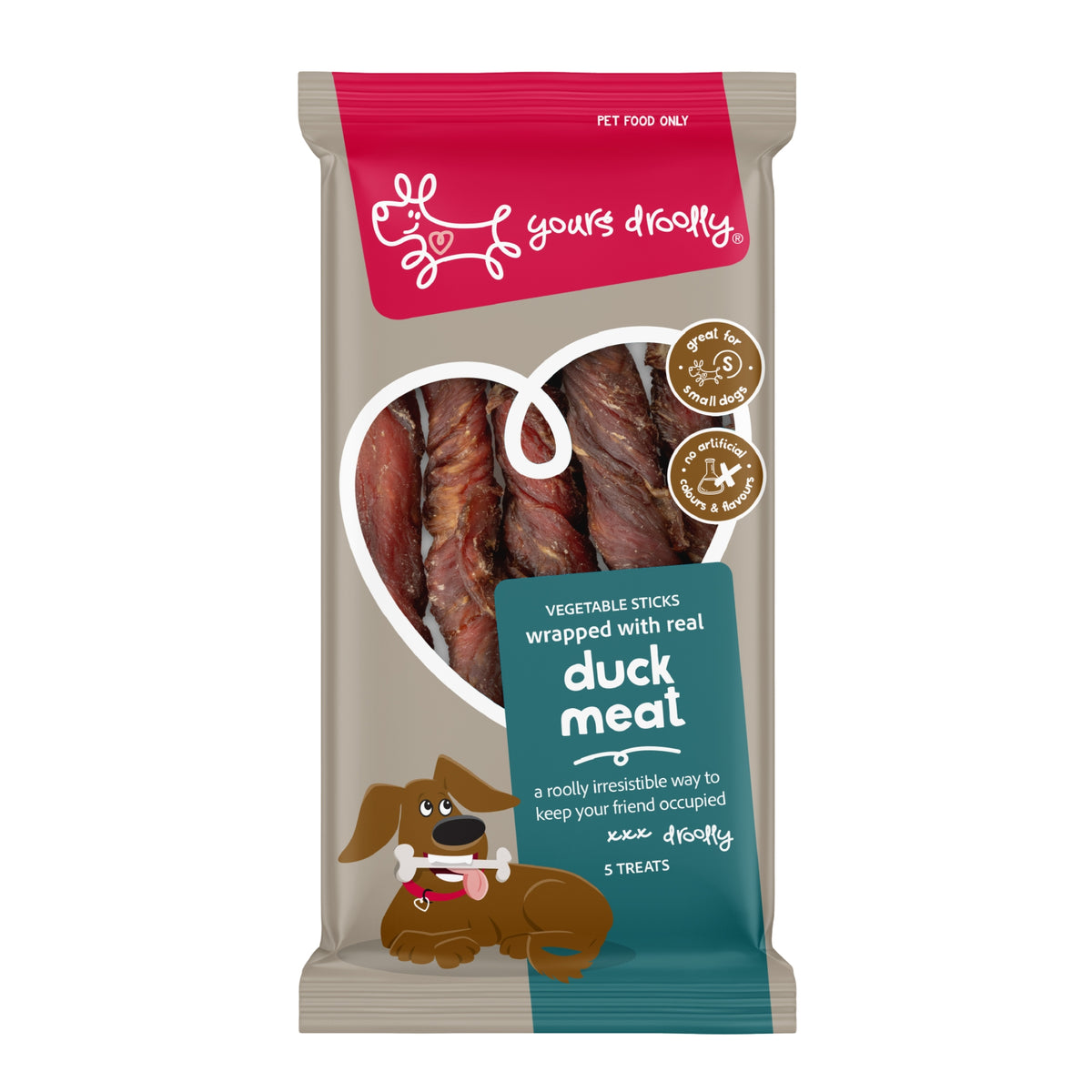 Yours Droolly Duck Wrapped Sticks Dog Treats