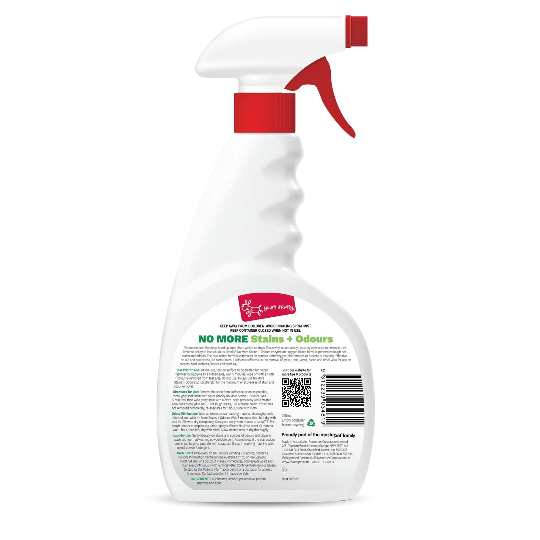 Yours Droolly No More Stains Odours 750mL