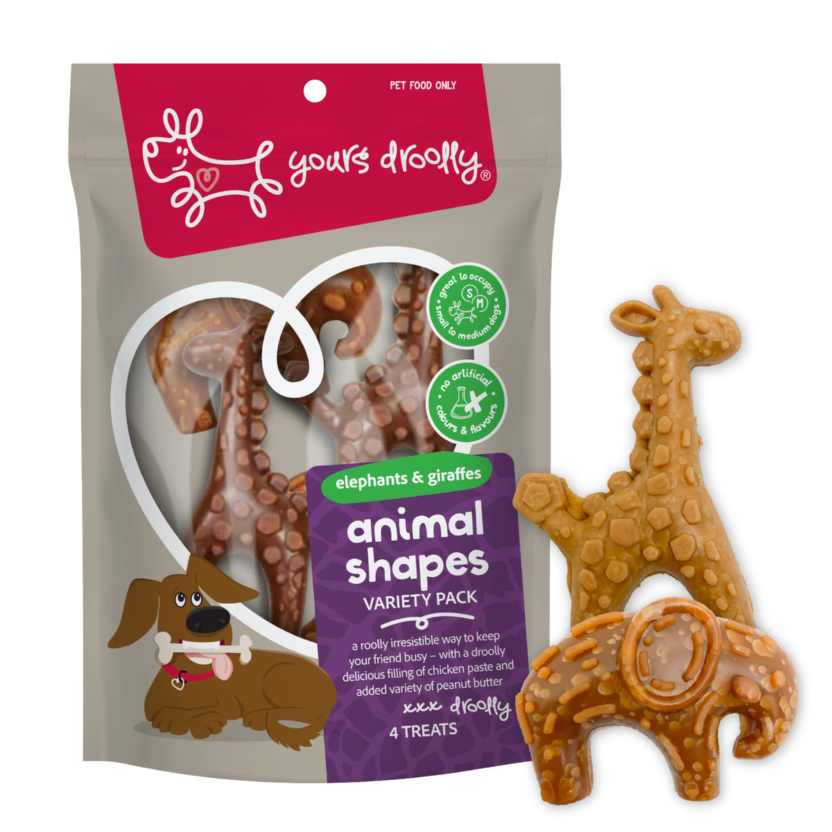 Yours Droolly Variety Shapes with Chicken Paste Dog Treats - 4 Pack