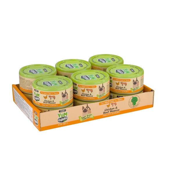 YumGuard Chicken & Beef Mousse Immunity Support for Adult Cats 80g x 12