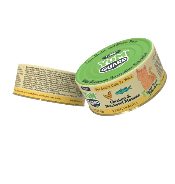 YumGuard Chicken & Mackerel Mousse Joint Health for Senior Cats 7+ Years 80g x 12