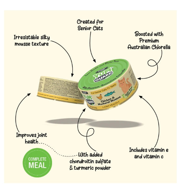 YumGuard Chicken & Mackerel Mousse Joint Health for Senior Cats 7+ Years 80g x 12