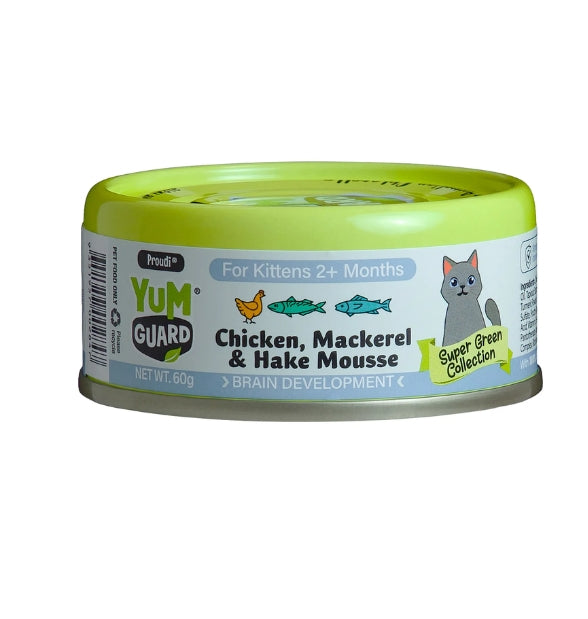 YumGuard Chicken, Mackerel & Hake Mousse for Kittens 2+ Months 60g x 12